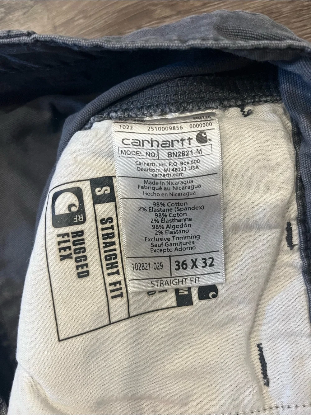 Carhartt Men’s Charcoal Cargo Work Pants - Classic Pocket